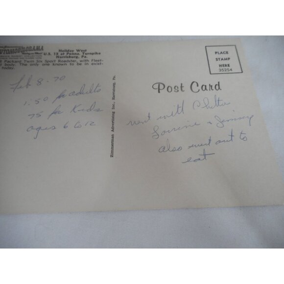 Vintage 1960s Postcard 1918  Packard Sport Roadster Antique Car Harrisburg PA - Picture 2 of 3